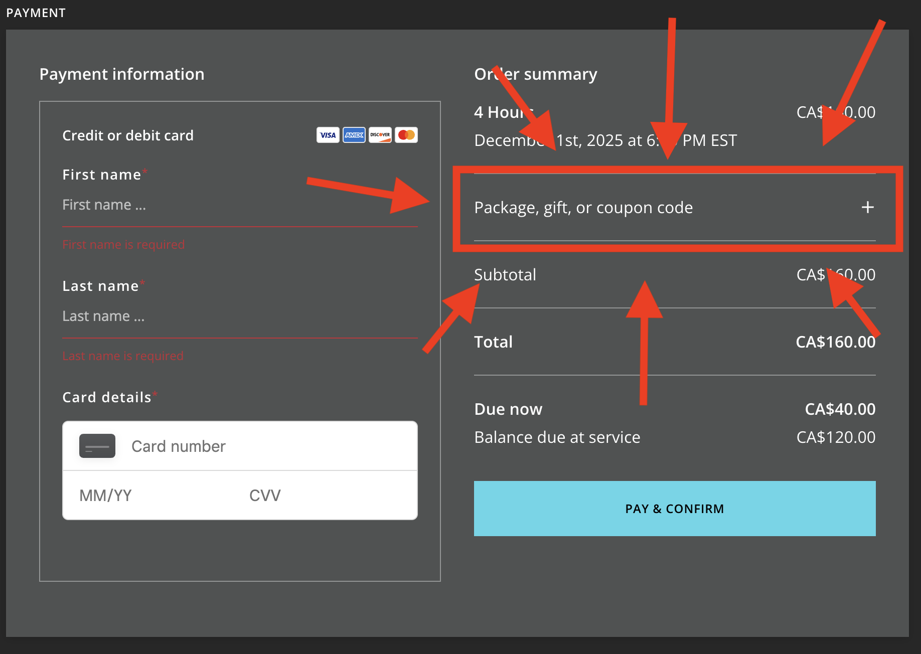 Where to click for discount code